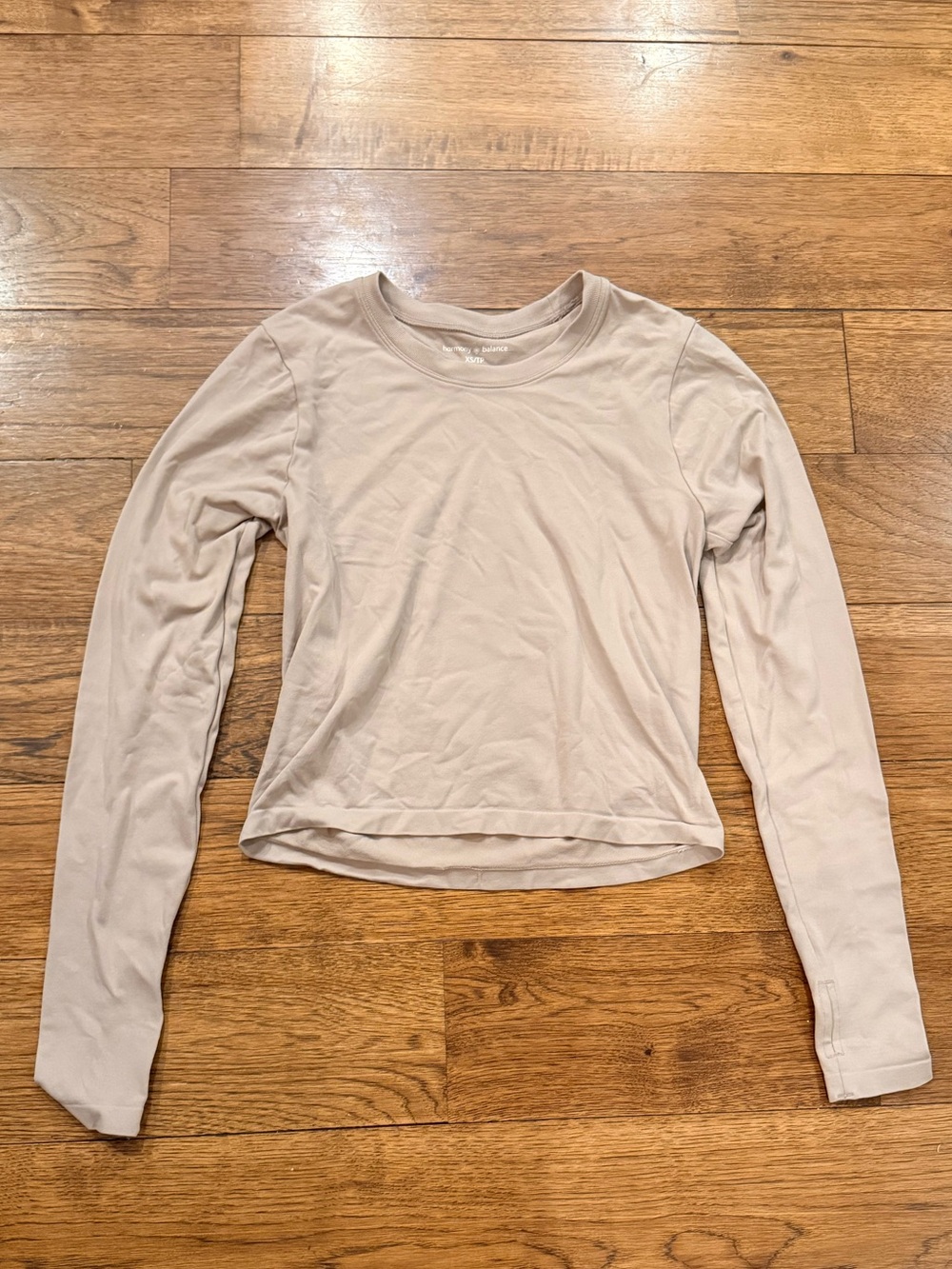 Harmony & Balance extra-small (XS) beige workout top